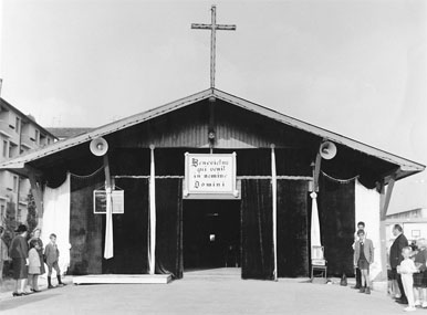 La chiesetta di Lengo prima dell'attuale chiesa di San Nicoalo.